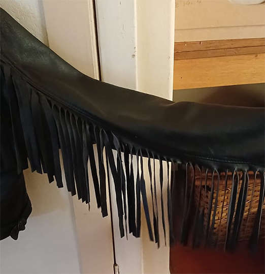 Ladies Genuine Leather Jacket with Leather Fringing