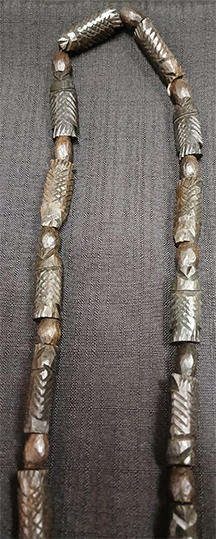 Dark Brown African Hand Carved Beaded Necklace