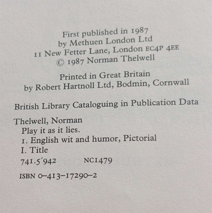 Play it as it Lies by Norman Thelwell (1st Edition)