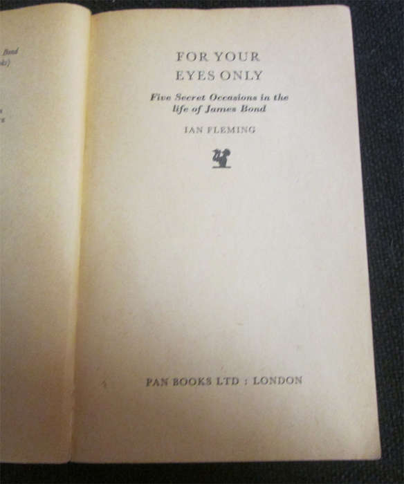 2 Soft Cover Ian Fleming Books - For your eyes only & Her Majesty's Secret Service