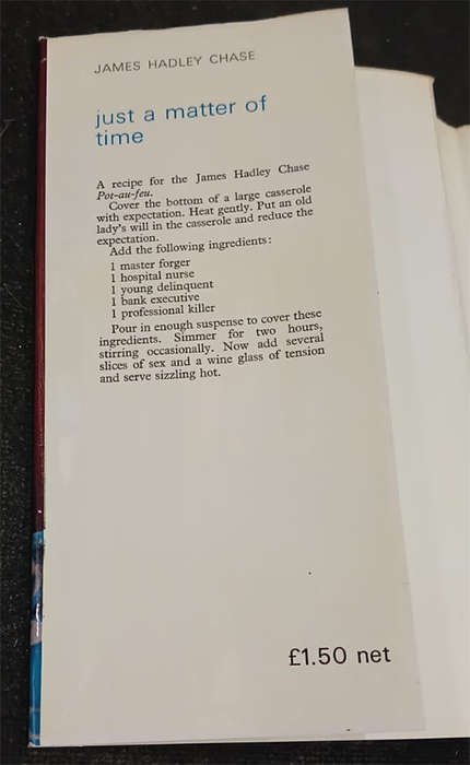 Just a Matter of Time by James Hadley Chase (1st Edition)