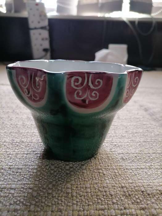 VINTAGE CENTURY ITALIAN POTTERY WATERMELON VASE PLANTER