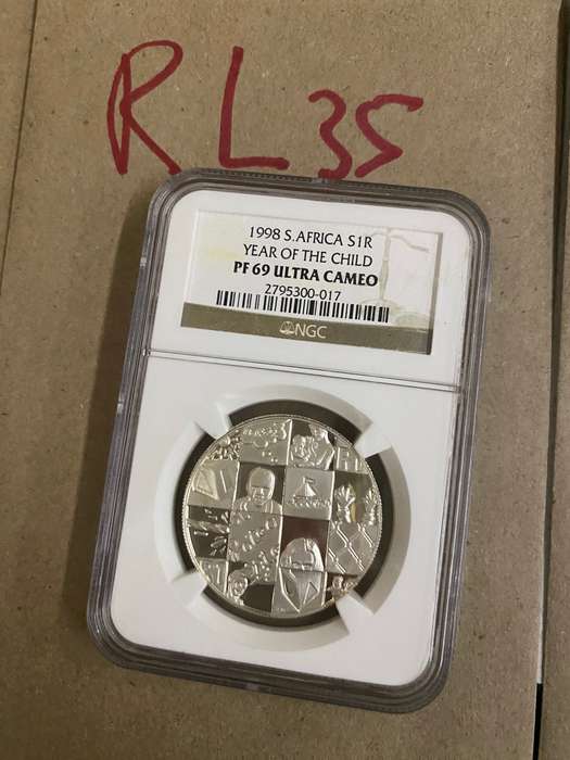 1998 South Africa Silver Proof R1 - Year of the Child - NGC Graded - PF69UC