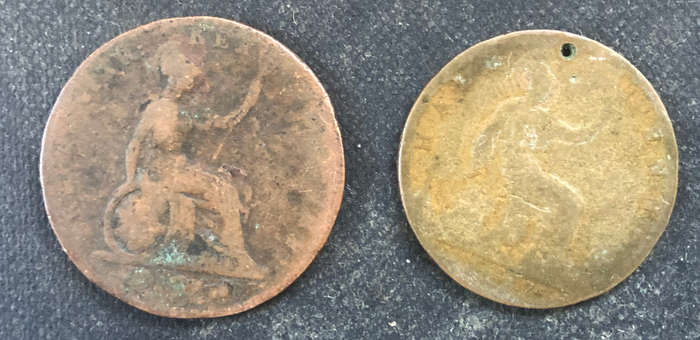 PENNY BRITISH GEORGIAN AND HALF PENNY VICTORIAN