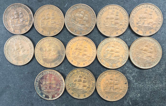 Penny 1937 1938 1939 1941 1942 x 3 1943 1944 1945 1946 1950 1952 UNION SA