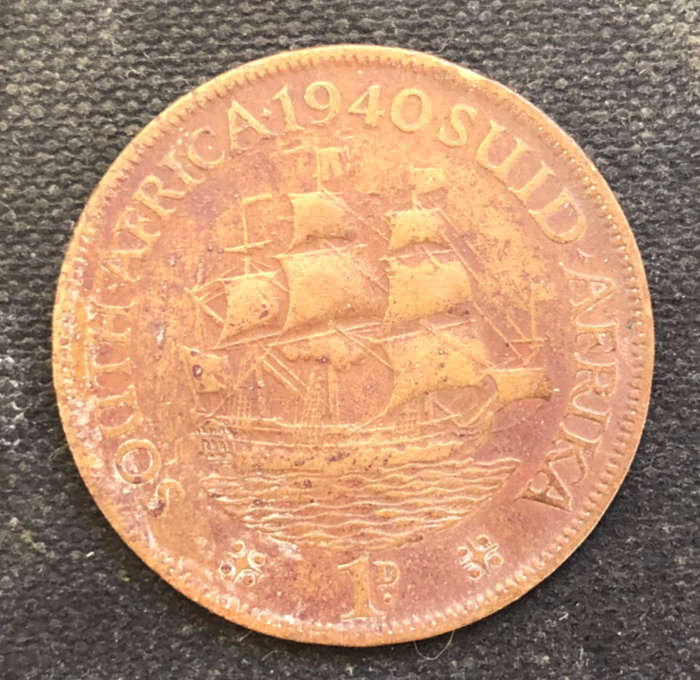 PENNY 1940 ERROR NO STAR BEHIND DATE UNION OF SOUTH AFRICA COIN
