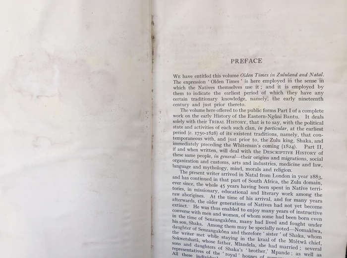 Olden Times in Zululand and Natal by Rev A T Bryant 1929 First Edition