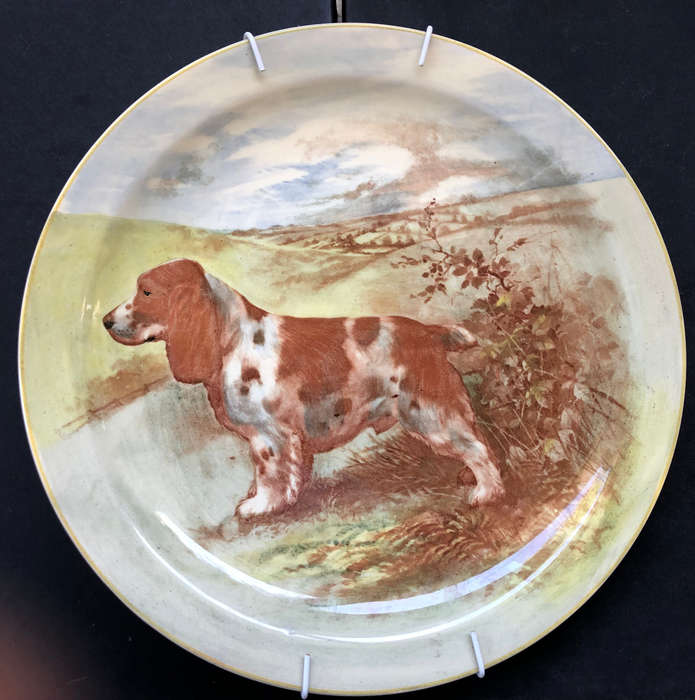 ROYAL DOULTON DOGS ENGLISH SPRINGER SPANIEL SERIESWARE CABINET PLATE