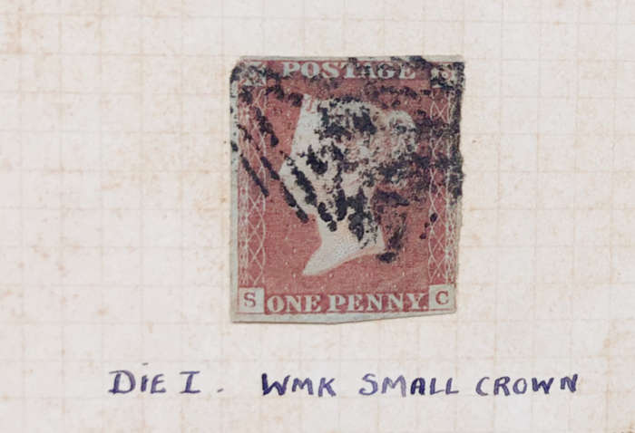STAMP PENNY BLACK DIE 1 WITH SMALL CROWN