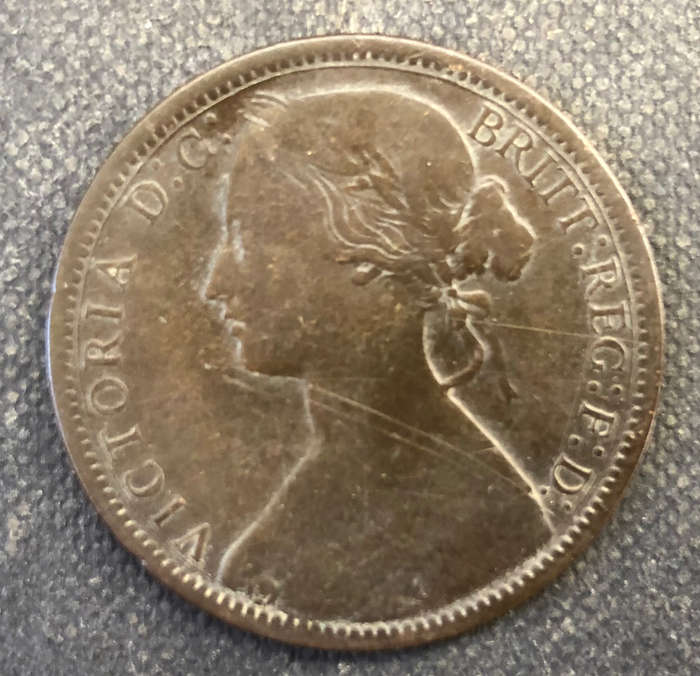 PENNY BRITISH 1873 VICTORIAN WITH YOUNG HEAD