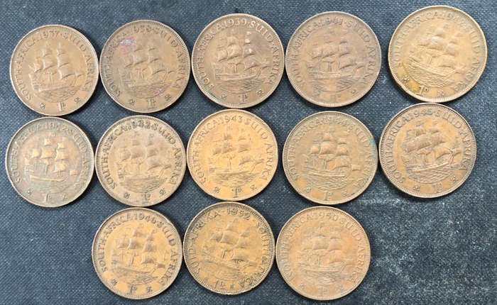 Penny 1937 1938 1939 1941 1942 x 3 1943 1944 1945 1946 1950 1952 UNION SA