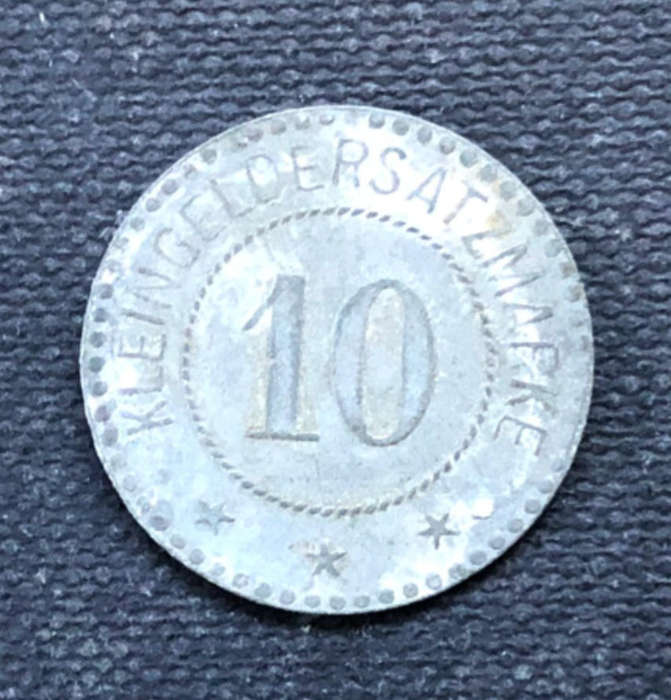PRUSSIA POLAND 1917 10 Pfennigs Emergency Coin Low Mintage