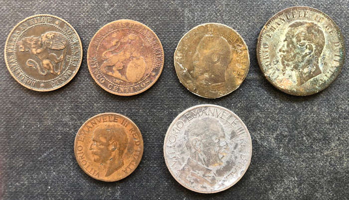 ITALY 1870 1925 1926 Collection of 6 Coins