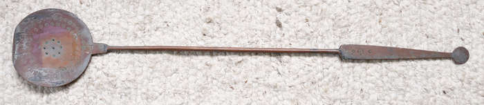 SPATULA OR TURNER OR SKIMMER LARGE 89cm LONG COPPER EASTERN MARKINGS VINTAGE