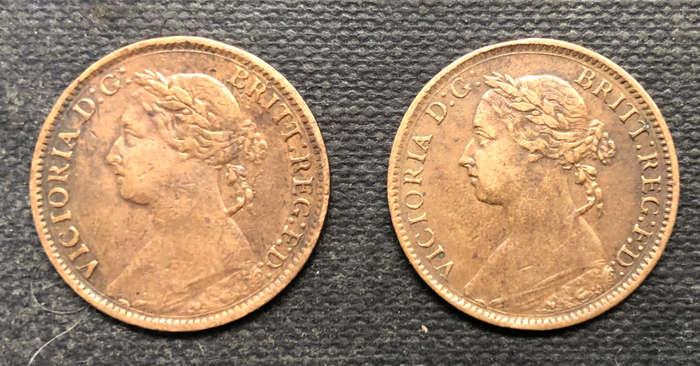 FARTHING 1886 AND 1887 UK COLLECTION OF 2