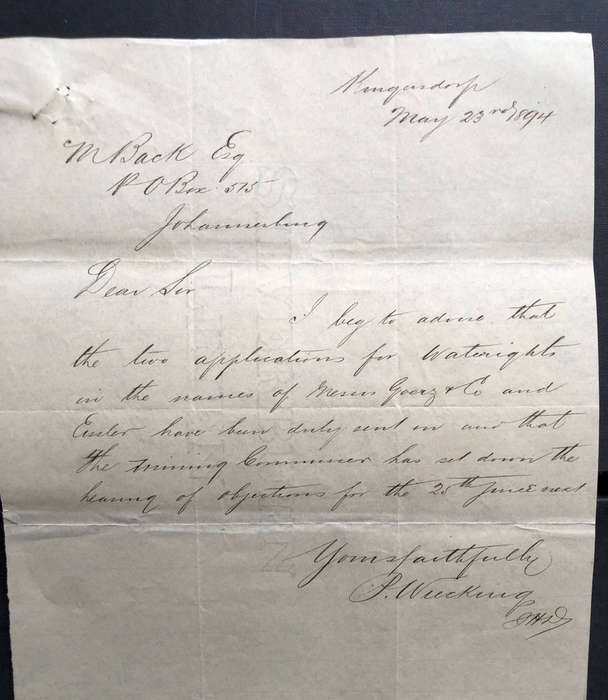 STAMP 1894 ZUID AFRIKAANSCHE REPUBLIEK VIJF SHILLINGS ZEGELRECHT ON GOLD CLAIM DOCUMENT PLUS .....