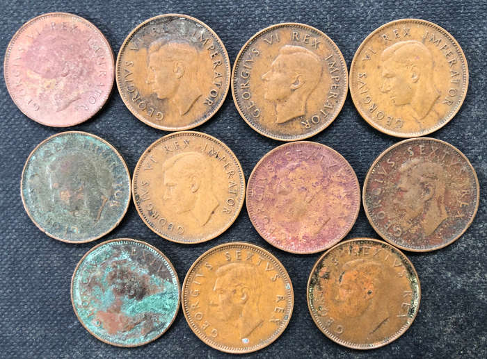 Farthings 1942 1943 1944 1945 1946 1947 1948 1949 1950 1951 1952 Union of South Africa Collection