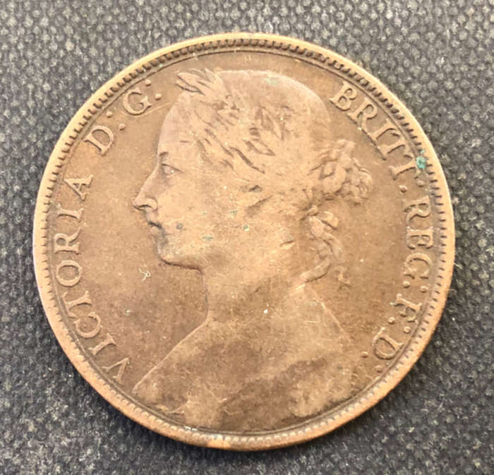 PENNY BRITISH 1893 VICTORIAN WITH YOUNG HEAD