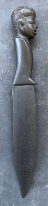 AFRICAN KNIFE OR DAGGER WOOD HAND CARVED