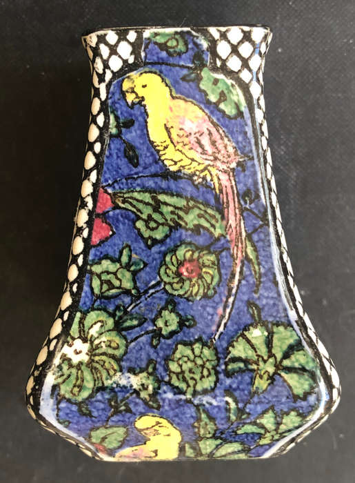 ROYAL DOULTON PERSIAN PARROT BLUE CHINTZ CIRCA 1912 VASE