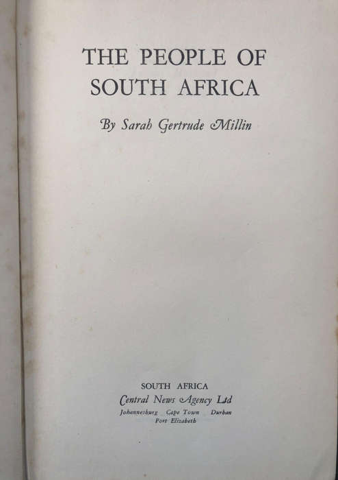 The People of South Africa by Sarah Gertrude Millan First Edition