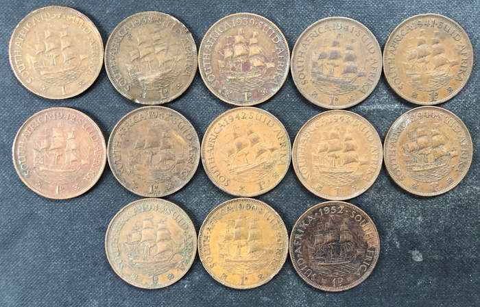 Penny 1937 1938 1939 1941 x 2 1942 x 3 1943 1944 1945 1950 1952 UNION SA