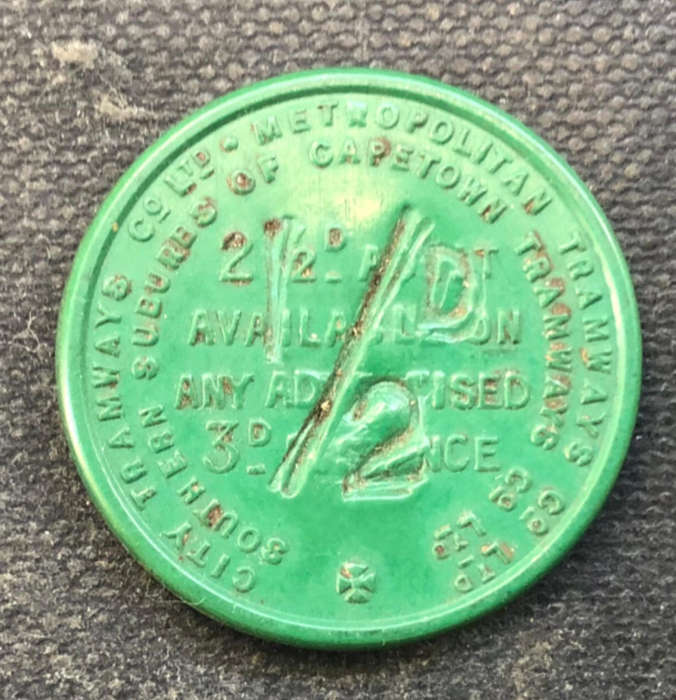 TOKEN VINTAGE CAPE TOWN TRAMWAYS Advertising Nectar Tea