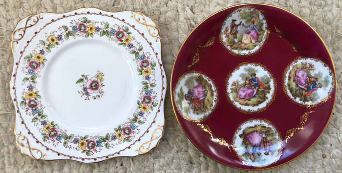BAYREUTH GLORIA BAVARIA RIT-WIEU AND TUSCAN BONE CHINA CABINET PLATES