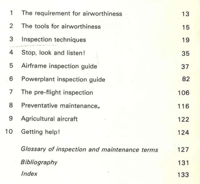 Light Aircraft Inspection  --  J E Heywood