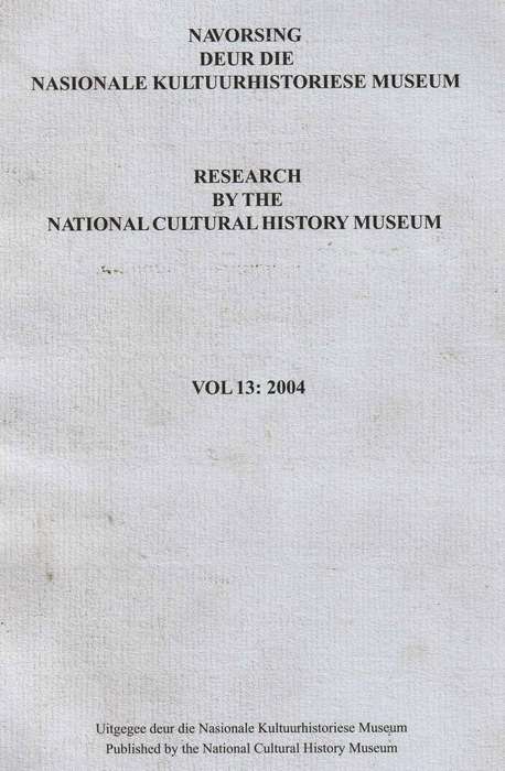 Navorsing Deur DieNasionale Kultuurhistoriese Museum  --  ABO