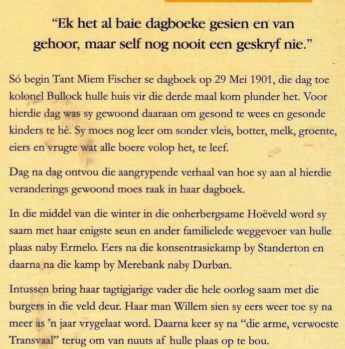 Tant Miem Fischer se Kampdagboek - Mei 1901 - Augustus 1902
