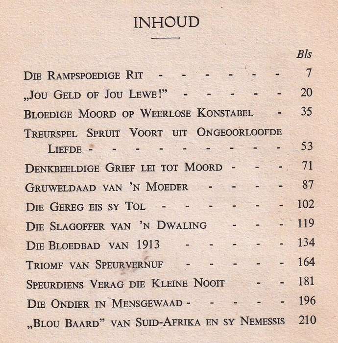 Ware Suid-Afrikaanse Moordverhale  -  Johann van der Post (Blou )