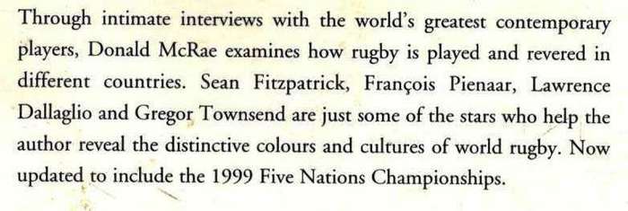 Winter Colours  - Changing Seasons in World Rugby  --  Donald McRae