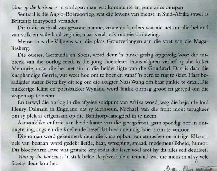 Vuur op die Horison --   Engela van Rooyen