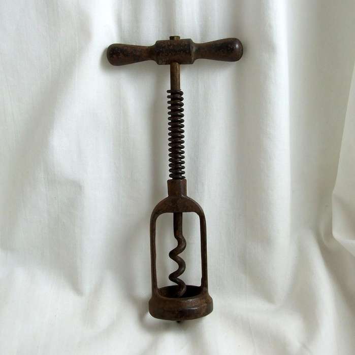 Antique Hercules style spring pull Corkscrew