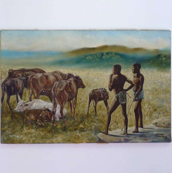 Watching the cattle by Newman Ndlovu