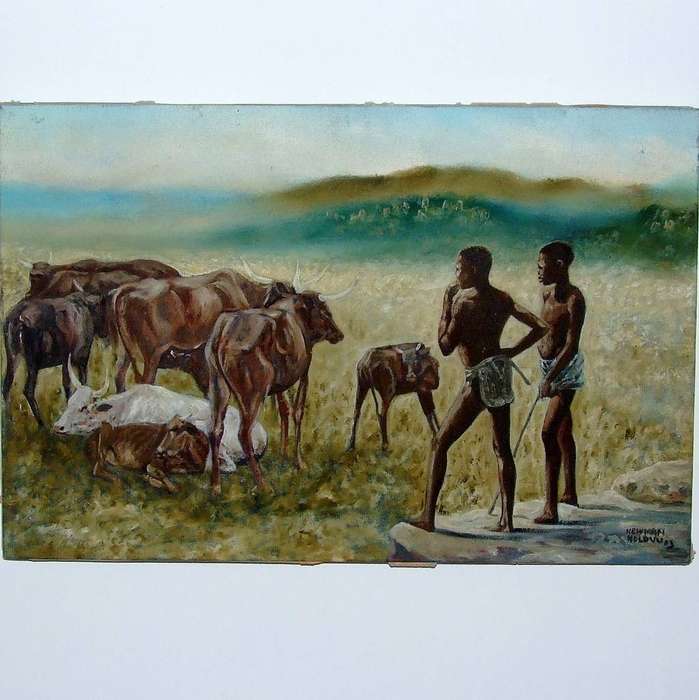 Watching the cattle by Newman Ndlovu