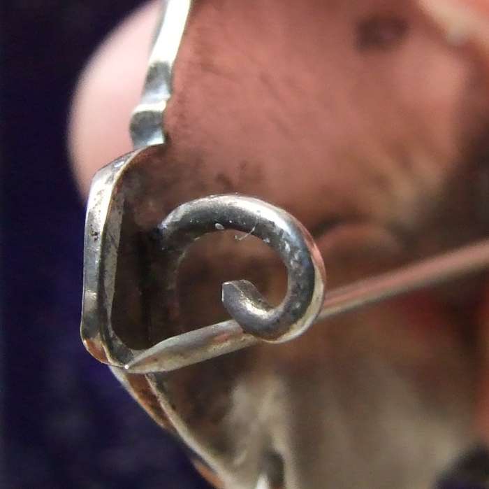 Hollow Silver floral brooch with Poland's Crowned Eagle