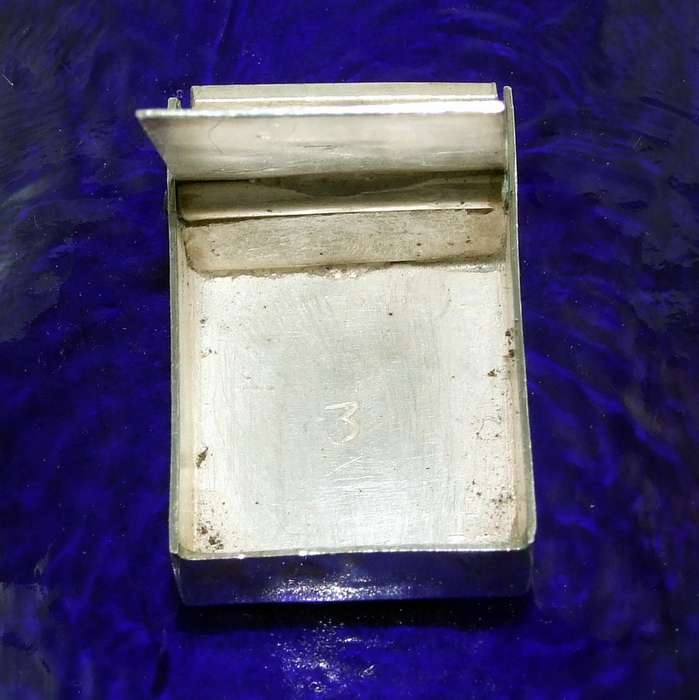 Hand chased secret lock silver pill box