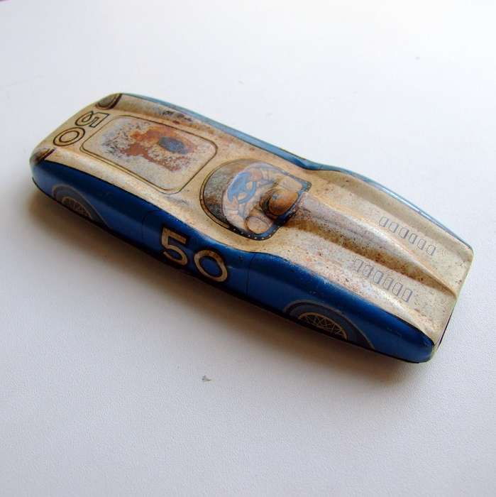 Vintage Made in Japan tinplate friction racing car
