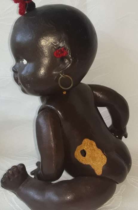 RARE FIND !!!!   1930s - 1950s RELIABLE, CANADA, BROWN COMPOSITION, TOPSY DOLL 26CM