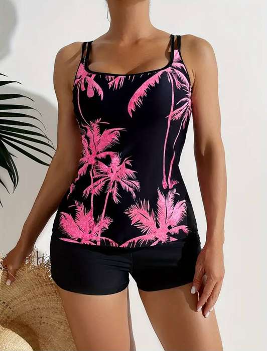 Pink & Black Swimwear set: Med