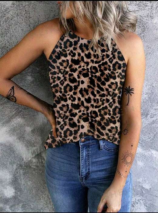 Leopard  printed Top: Med