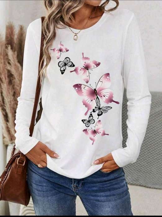 White Long sleeve  Top: Large