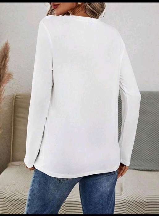 White Long sleeve  Top: Large