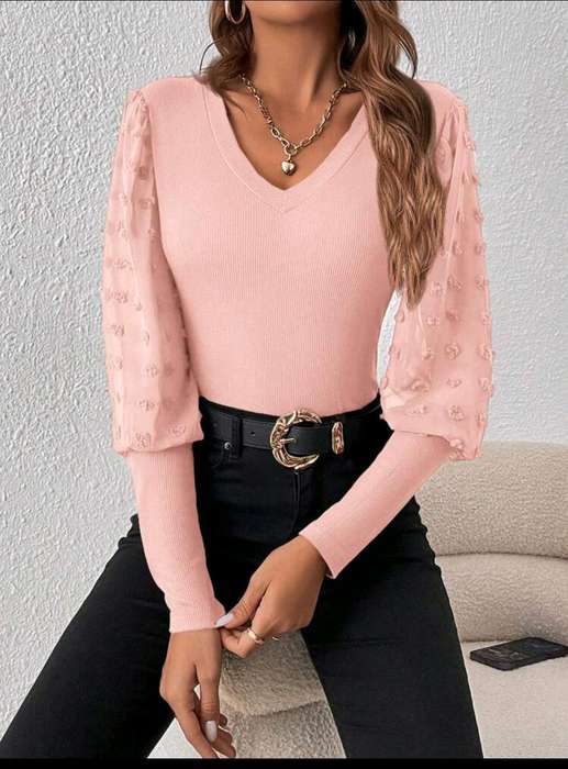 Pink dot long sleeve Top:  Large