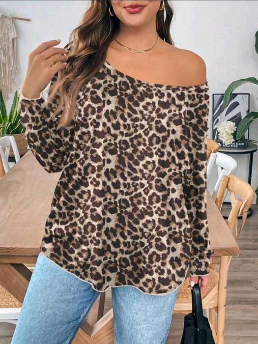 Leopard print Top:  3XL