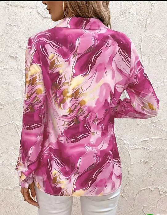 Pink printed Long Sleeve Top: Med
