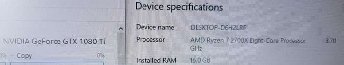 MSI X570-A PRO with Ryzen 7 2700X 16GB ram and RTX1080TI Gaming PC