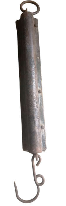 Big vintage 36 cm long Class II Salter`s Improved brass spring balance scale to weigh 60lb-Working